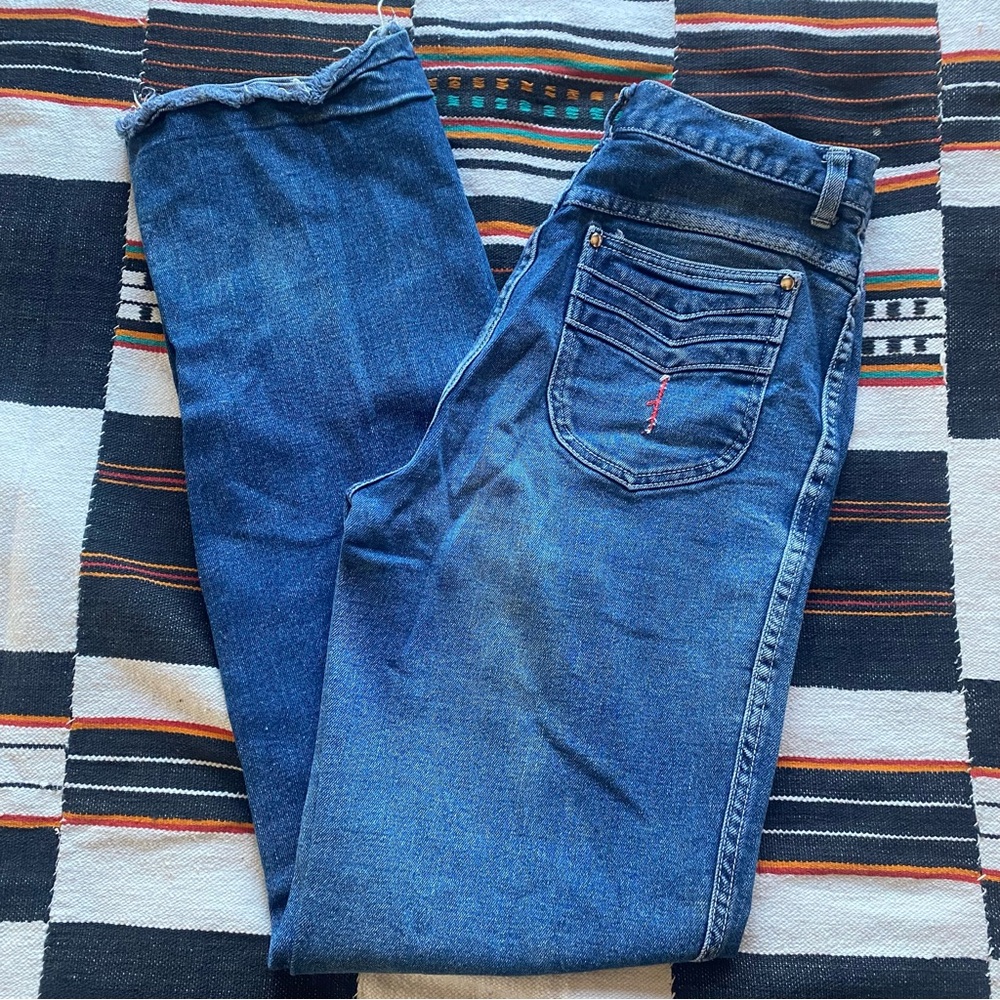 Vintage 80’s Japanese Denim High Rise Jeans. Cotton/Spandex. Size 26/32.